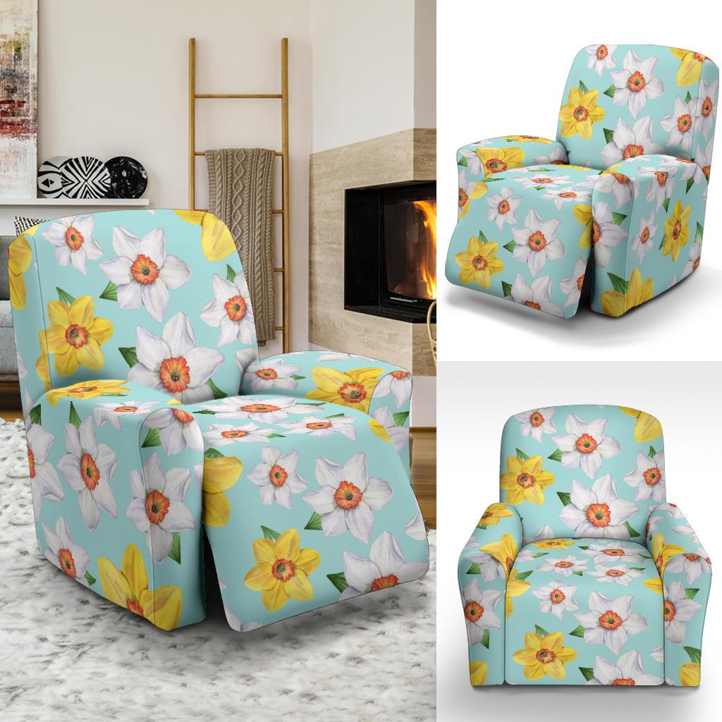 Daffodils Pattern Print Design DF07 Recliner Slipcover-JORJUNE.COM