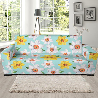 Daffodils Pattern Print Design DF07 Sofa Slipcover-JORJUNE.COM