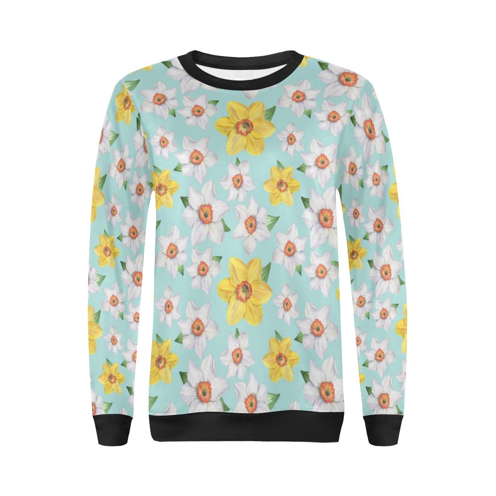 Daffodils Pattern Print Design DF07 Women Long Sleeve Sweatshirt-JorJune