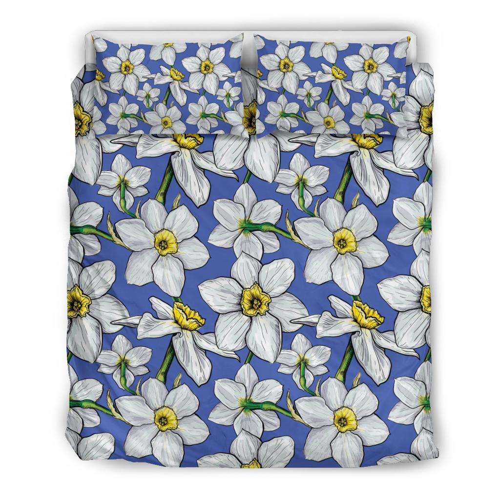 Daffodils Pattern Print Design DF08 Duvet Cover Bedding Set-JORJUNE.COM