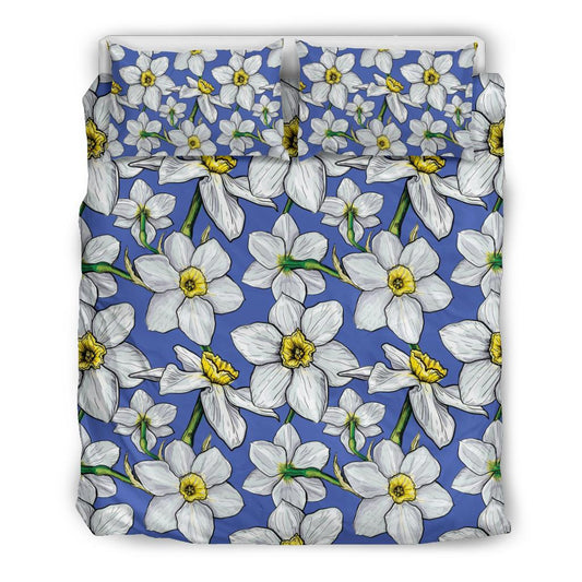 Daffodils Pattern Print Design DF08 Duvet Cover Bedding Set-JORJUNE.COM