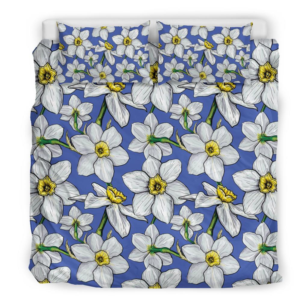 Daffodils Pattern Print Design DF08 Duvet Cover Bedding Set-JORJUNE.COM