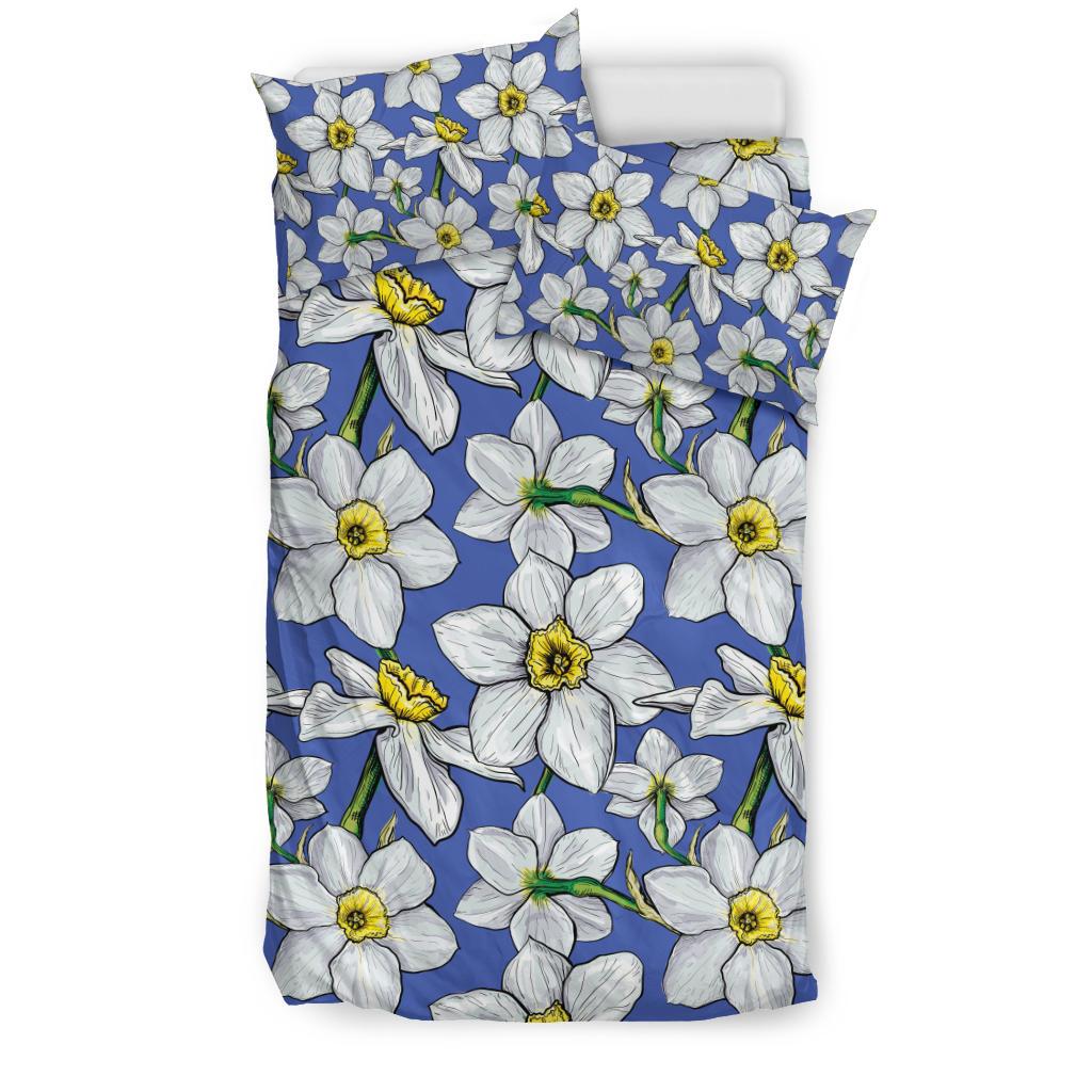 Daffodils Pattern Print Design DF08 Duvet Cover Bedding Set-JORJUNE.COM