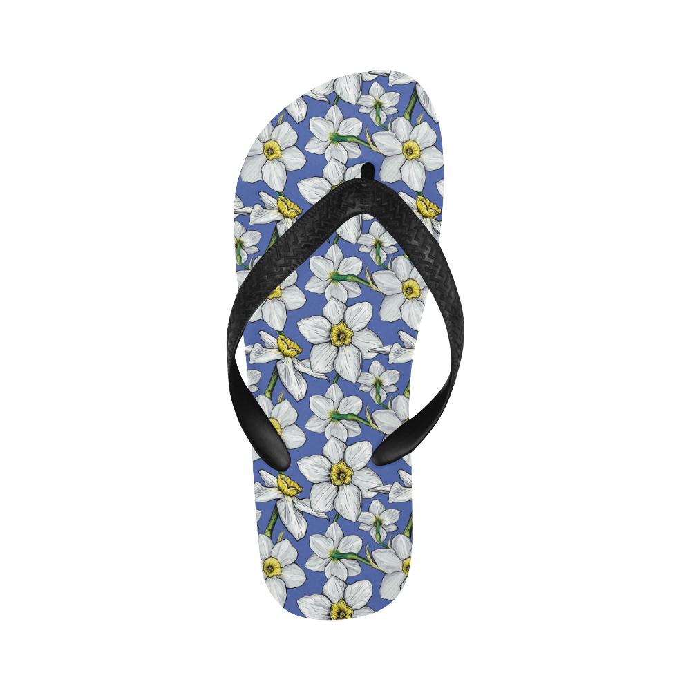 Daffodils Pattern Print Design DF08 Flip Flops-JorJune