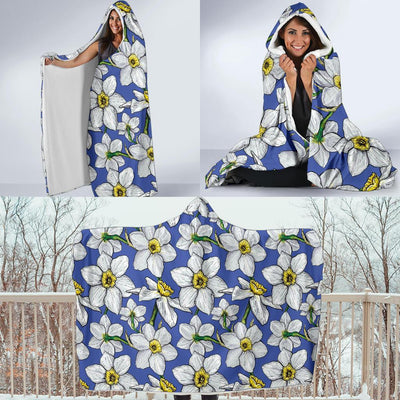 Daffodils Pattern Print Design DF08 Hooded Blanket-JORJUNE.COM