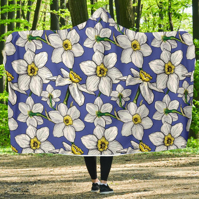 Daffodils Pattern Print Design DF08 Hooded Blanket-JORJUNE.COM