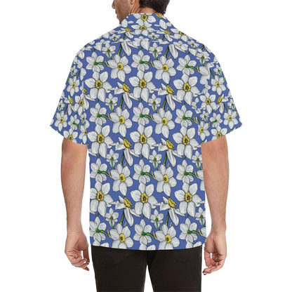 Daffodils Pattern Print Design DF08 Men Hawaiian Shirt-JorJune