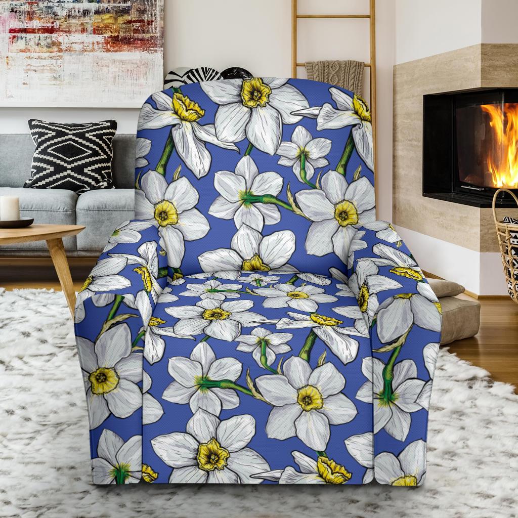 Daffodils Pattern Print Design DF08 Recliner Slipcover-JORJUNE.COM