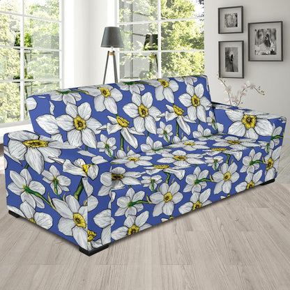 Daffodils Pattern Print Design DF08 Sofa Slipcover-JORJUNE.COM