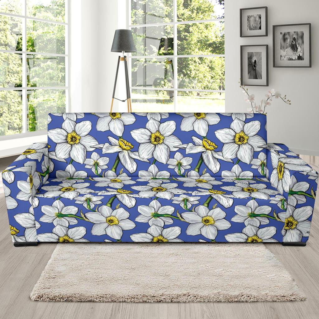 Daffodils Pattern Print Design DF08 Sofa Slipcover-JORJUNE.COM