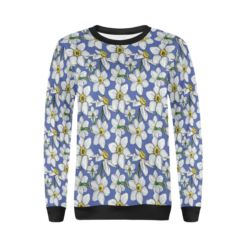 Daffodils Pattern Print Design DF08 Women Long Sleeve Sweatshirt-JorJune