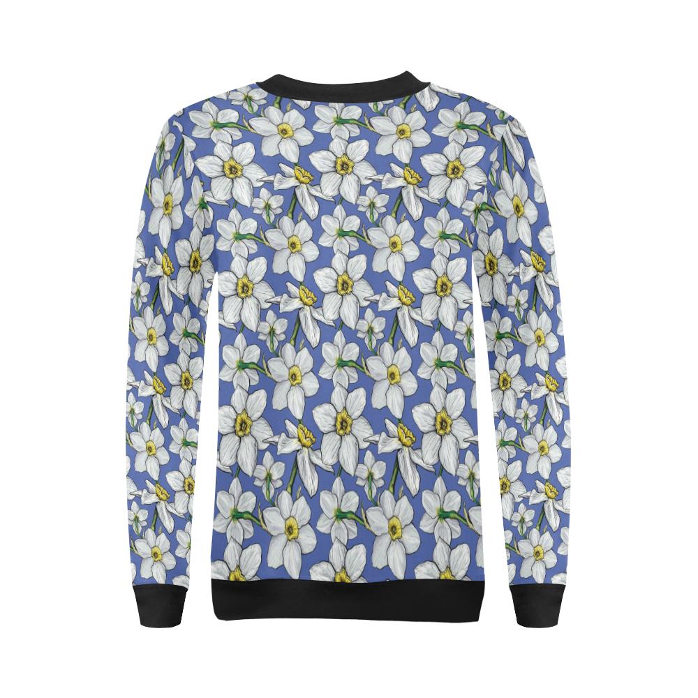 Daffodils Pattern Print Design DF08 Women Long Sleeve Sweatshirt-JorJune