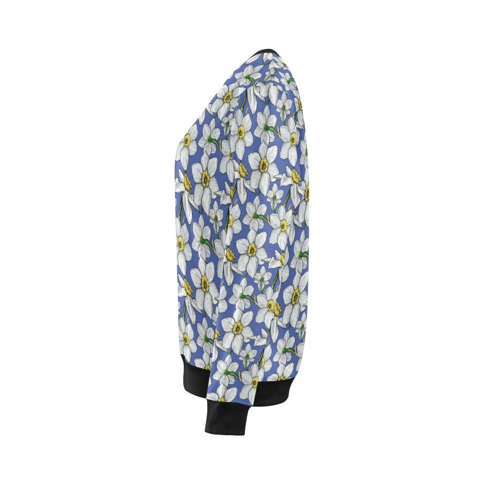 Daffodils Pattern Print Design DF08 Women Long Sleeve Sweatshirt-JorJune