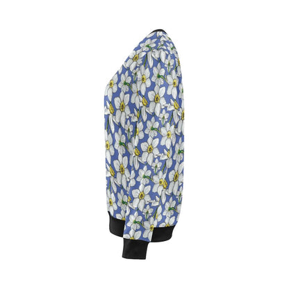 Daffodils Pattern Print Design DF08 Women Long Sleeve Sweatshirt-JorJune