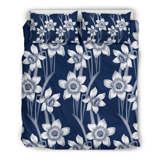 Daffodils Pattern Print Design DF09 Duvet Cover Bedding Set-JORJUNE.COM