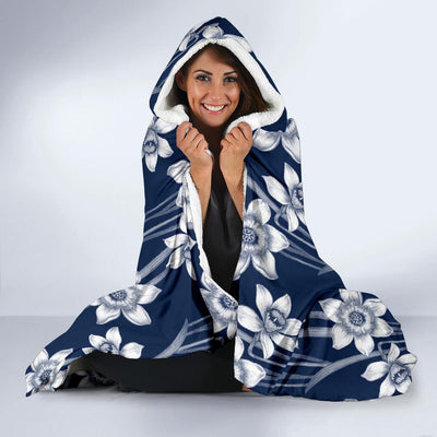 Daffodils Pattern Print Design DF09 Hooded Blanket-JORJUNE.COM