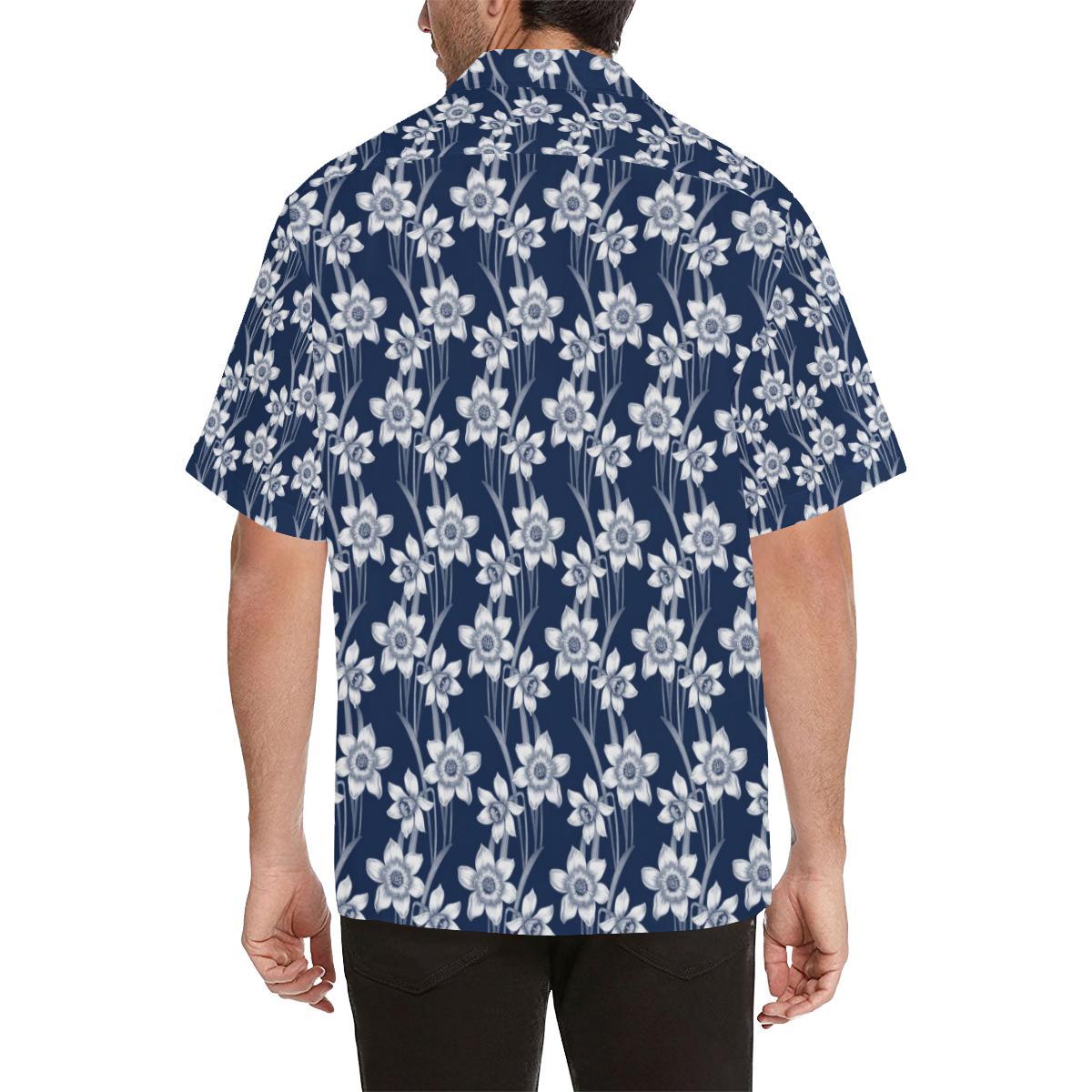 Daffodils Pattern Print Design DF09 Men Hawaiian Shirt-JorJune