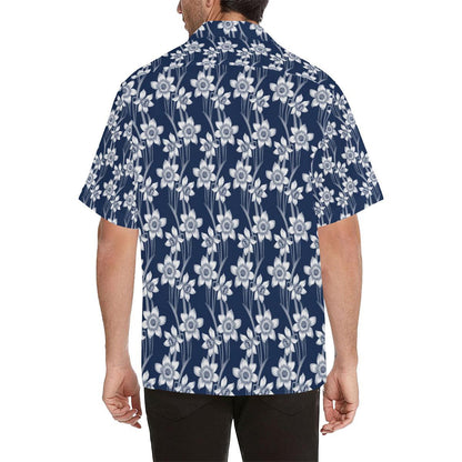 Daffodils Pattern Print Design DF09 Men Hawaiian Shirt-JorJune