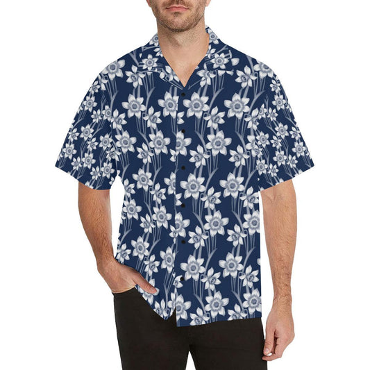 Daffodils Pattern Print Design DF09 Men Hawaiian Shirt-JorJune