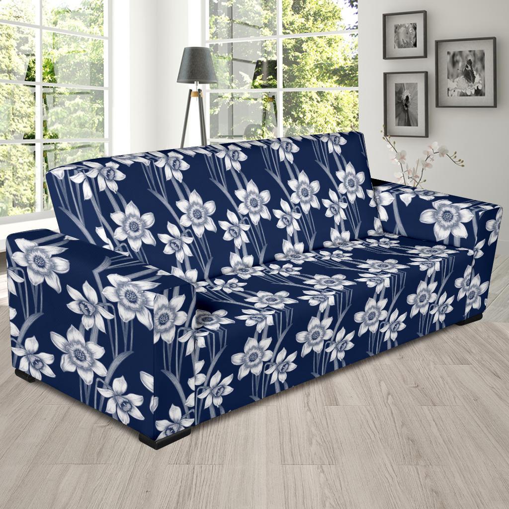 Daffodils Pattern Print Design DF09 Sofa Slipcover-JORJUNE.COM