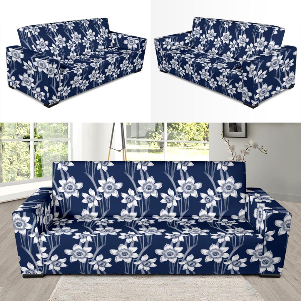 Daffodils Pattern Print Design DF09 Sofa Slipcover-JORJUNE.COM