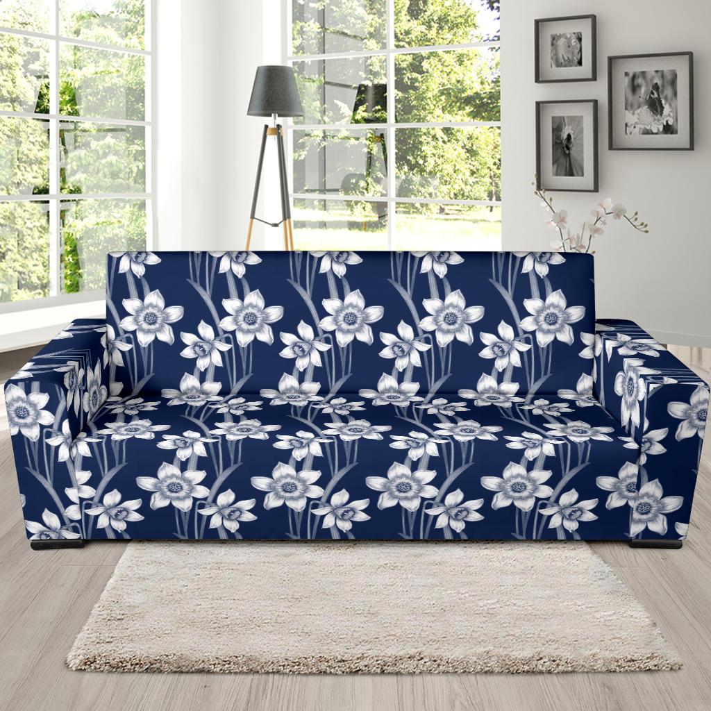 Daffodils Pattern Print Design DF09 Sofa Slipcover-JORJUNE.COM