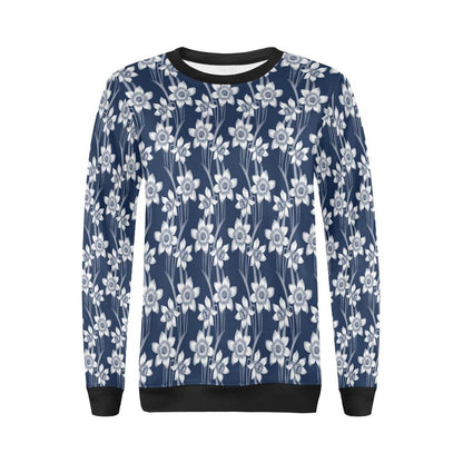 Daffodils Pattern Print Design DF09 Women Long Sleeve Sweatshirt-JorJune