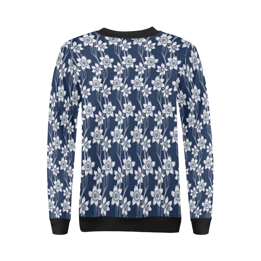 Daffodils Pattern Print Design DF09 Women Long Sleeve Sweatshirt-JorJune