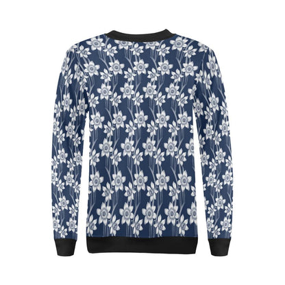 Daffodils Pattern Print Design DF09 Women Long Sleeve Sweatshirt-JorJune