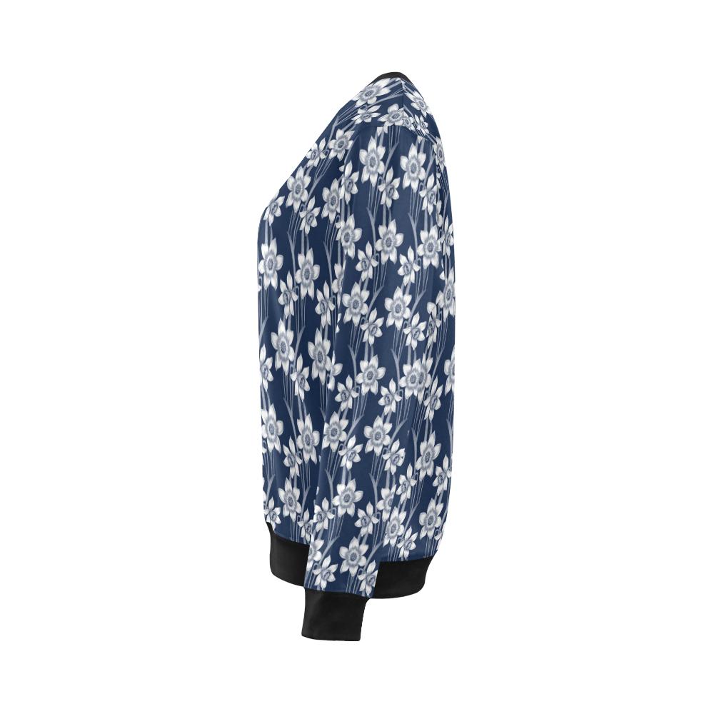 Daffodils Pattern Print Design DF09 Women Long Sleeve Sweatshirt-JorJune
