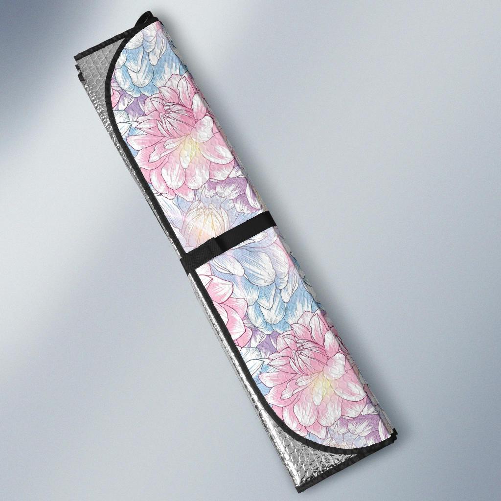 Dahlia Pattern Print Design 01 Car Sun Shade-JORJUNE.COM