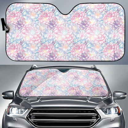 Dahlia Pattern Print Design 01 Car Sun Shade-JORJUNE.COM