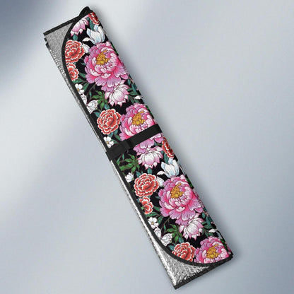Dahlia Pattern Print Design 02 Car Sun Shade-JORJUNE.COM