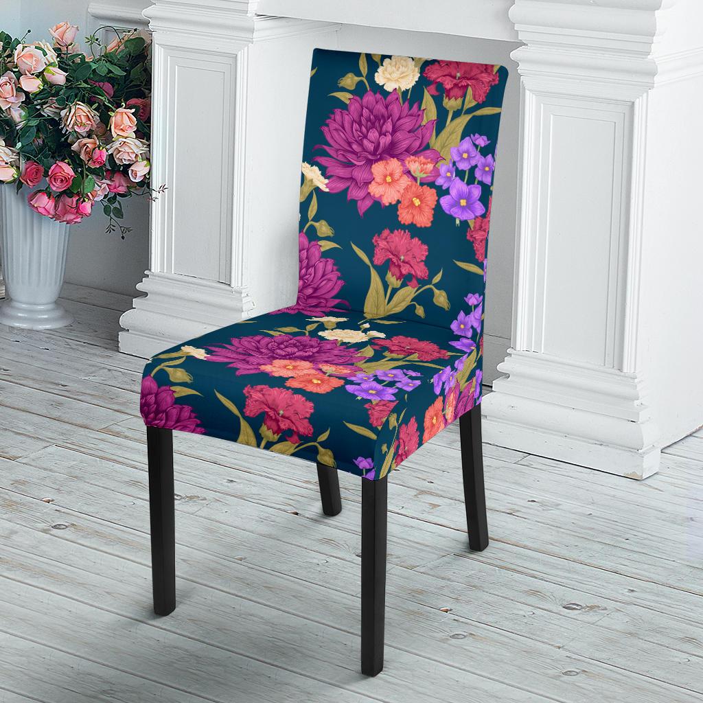 Dahlia Pattern Print Design DH01 Dining Chair Slipcover-JORJUNE.COM