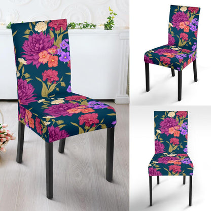 Dahlia Pattern Print Design DH01 Dining Chair Slipcover-JORJUNE.COM