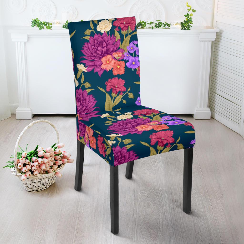 Dahlia Pattern Print Design DH01 Dining Chair Slipcover-JORJUNE.COM