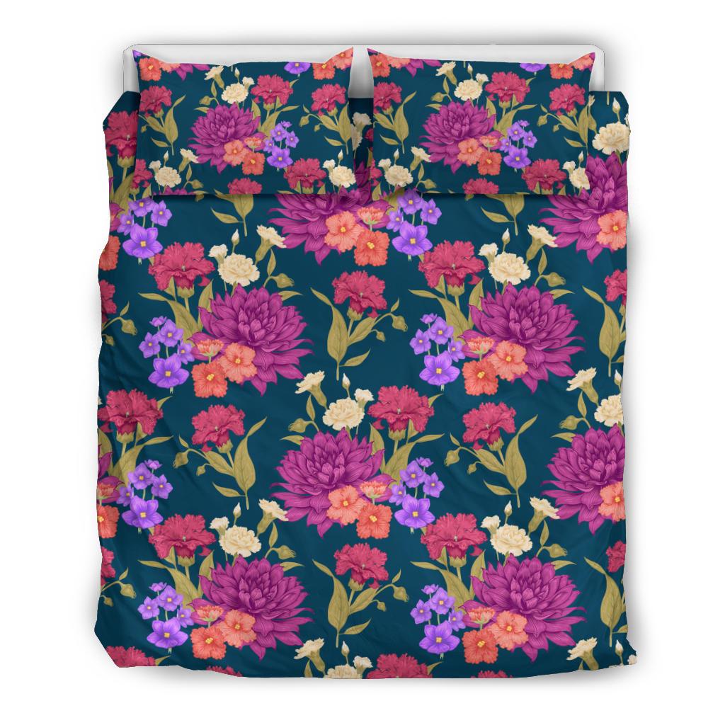 Dahlia Pattern Print Design DH01 Duvet Cover Bedding Set-JORJUNE.COM