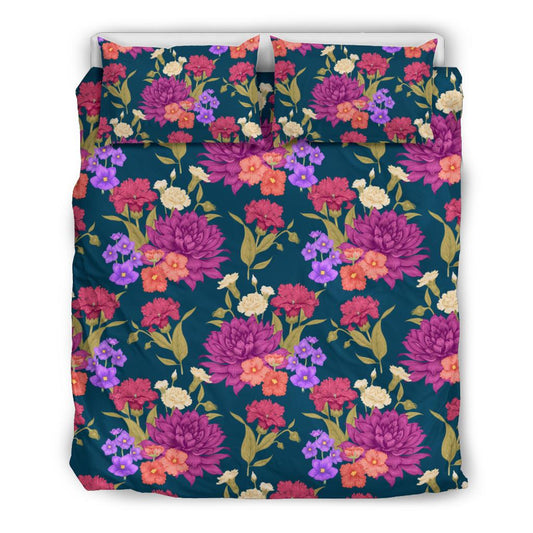 Dahlia Pattern Print Design DH01 Duvet Cover Bedding Set-JORJUNE.COM