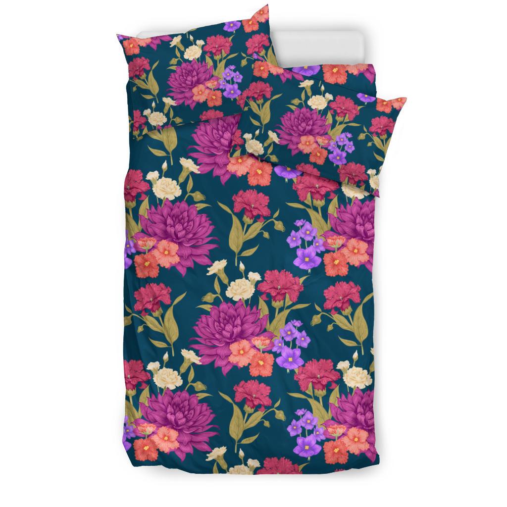 Dahlia Pattern Print Design DH01 Duvet Cover Bedding Set-JORJUNE.COM