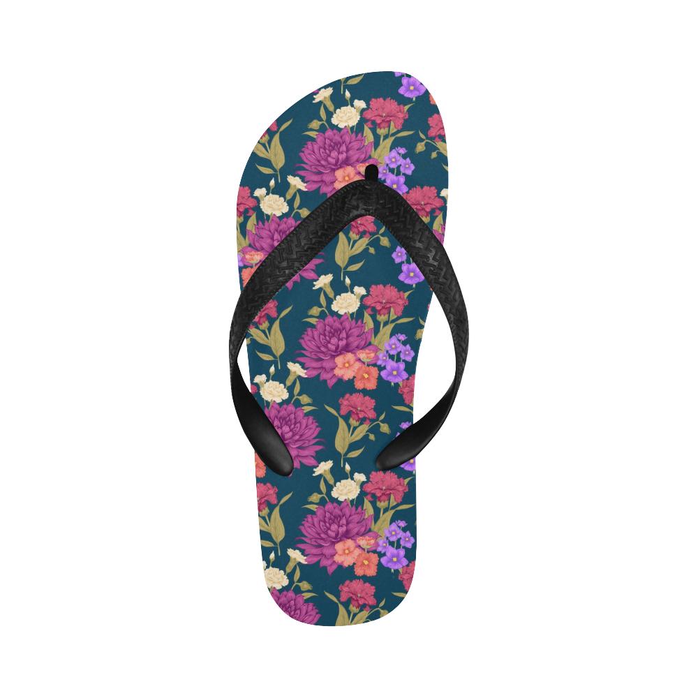 Dahlia Pattern Print Design DH01 Flip Flops-JorJune