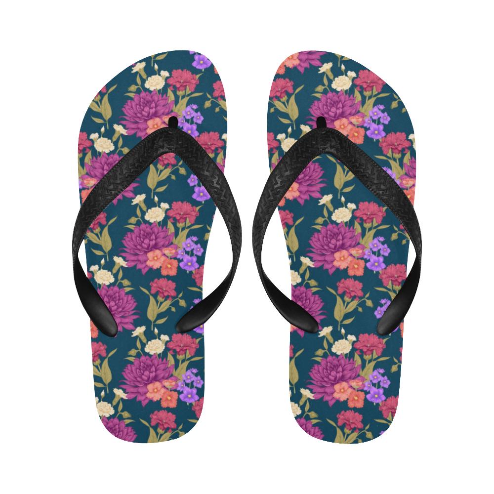 Dahlia Pattern Print Design DH01 Flip Flops-JorJune