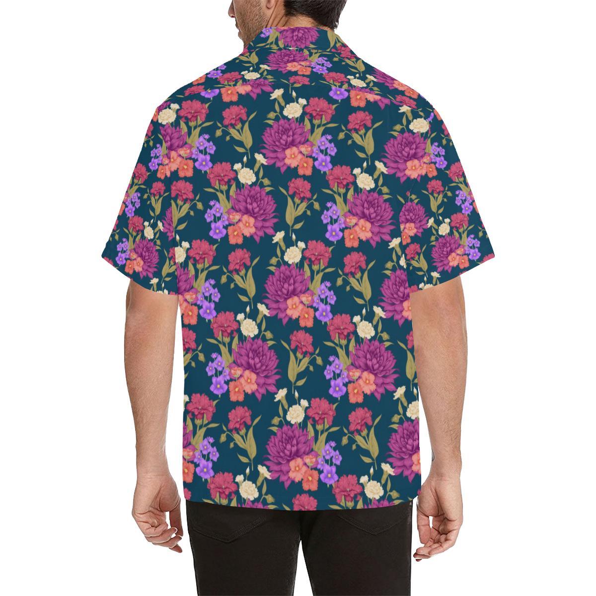 Dahlia Pattern Print Design DH01 Men Hawaiian Shirt-JorJune