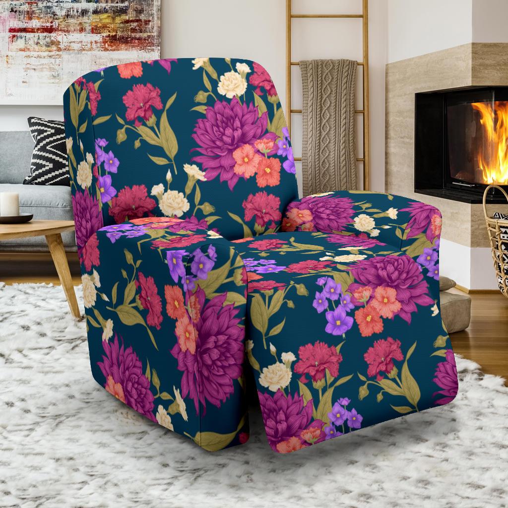 Dahlia Pattern Print Design DH01 Recliner Slipcover-JORJUNE.COM