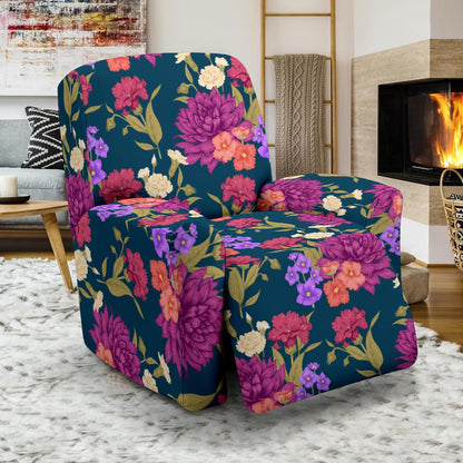 Dahlia Pattern Print Design DH01 Recliner Slipcover-JORJUNE.COM