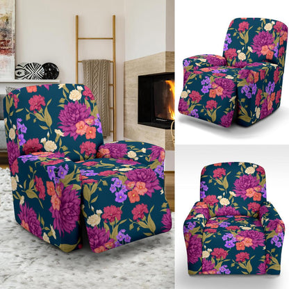 Dahlia Pattern Print Design DH01 Recliner Slipcover-JORJUNE.COM