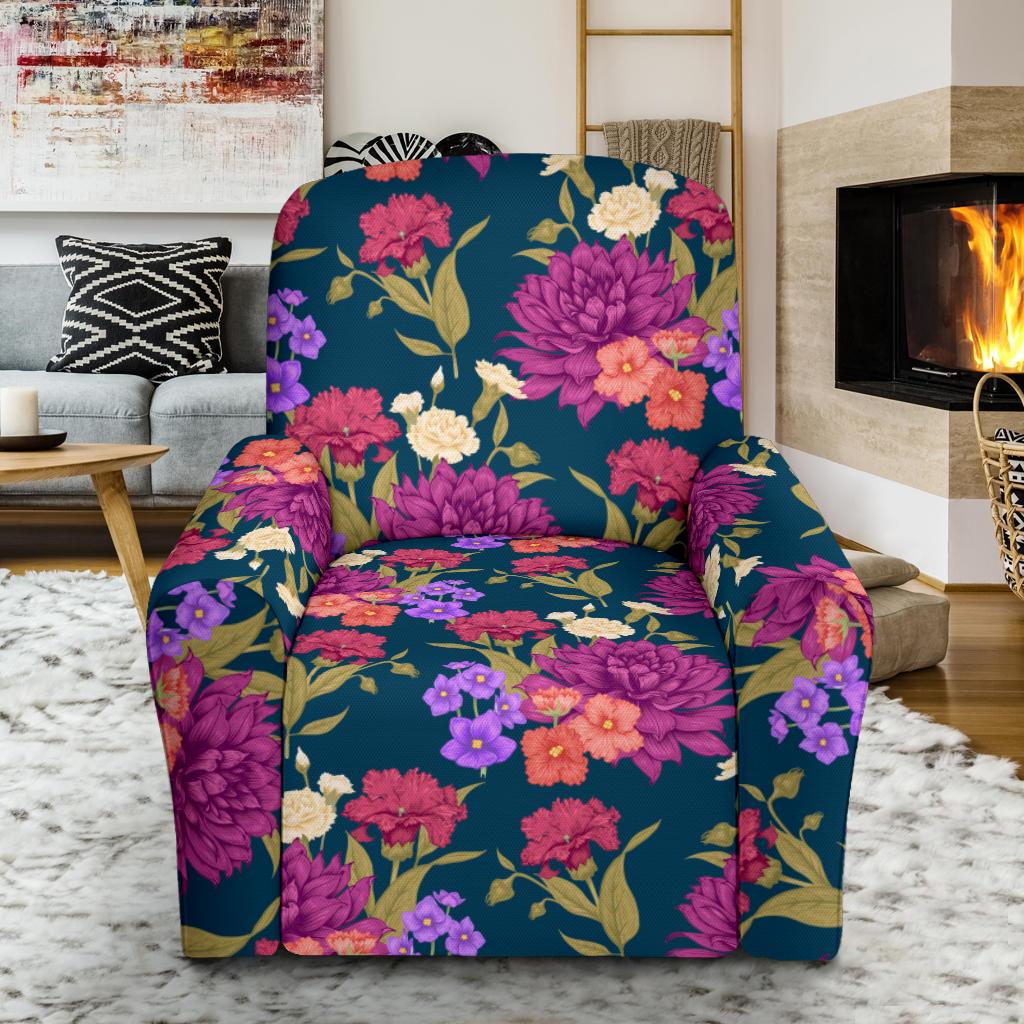 Dahlia Pattern Print Design DH01 Recliner Slipcover-JORJUNE.COM