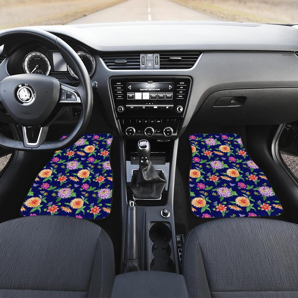 Dahlia Pattern Print Design DH010 Car Floor Mats-JorJune