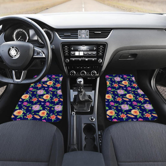 Dahlia Pattern Print Design DH010 Car Floor Mats-JorJune