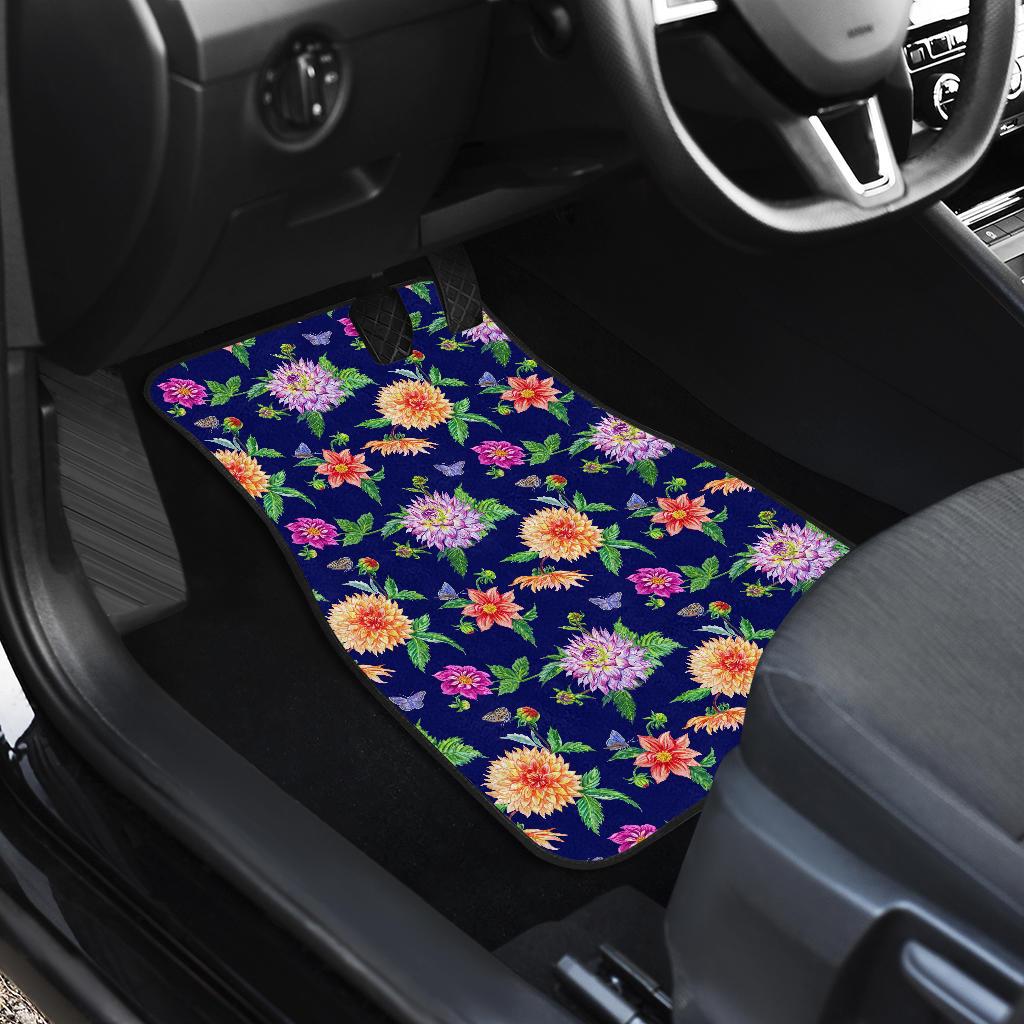 Dahlia Pattern Print Design DH010 Car Floor Mats-JorJune