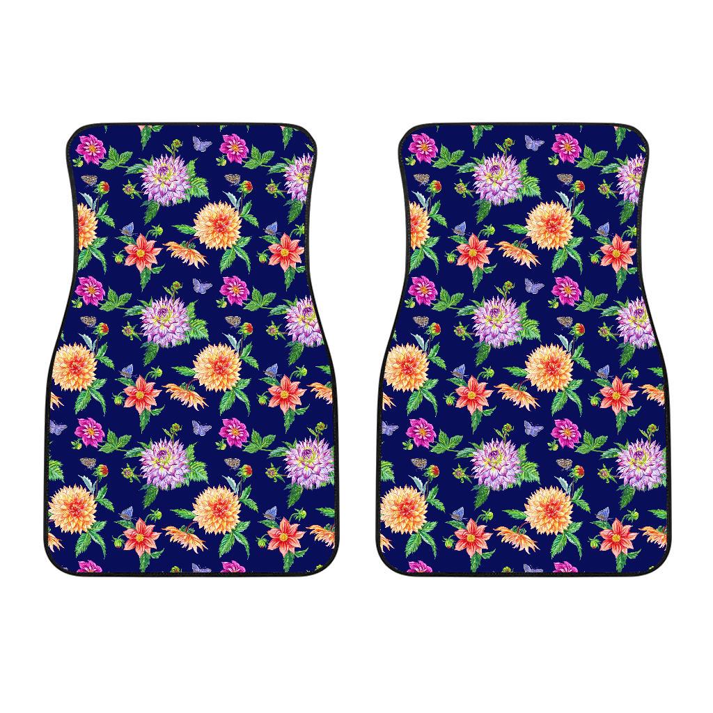 Dahlia Pattern Print Design DH010 Car Floor Mats-JorJune